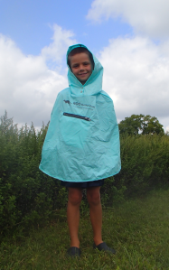 Boy wearing Roo Rain Gear on a hike in Stokes park New Jersey