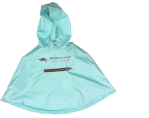 RPET sea foam blue waterproof poncho for kids, adults, and dogs